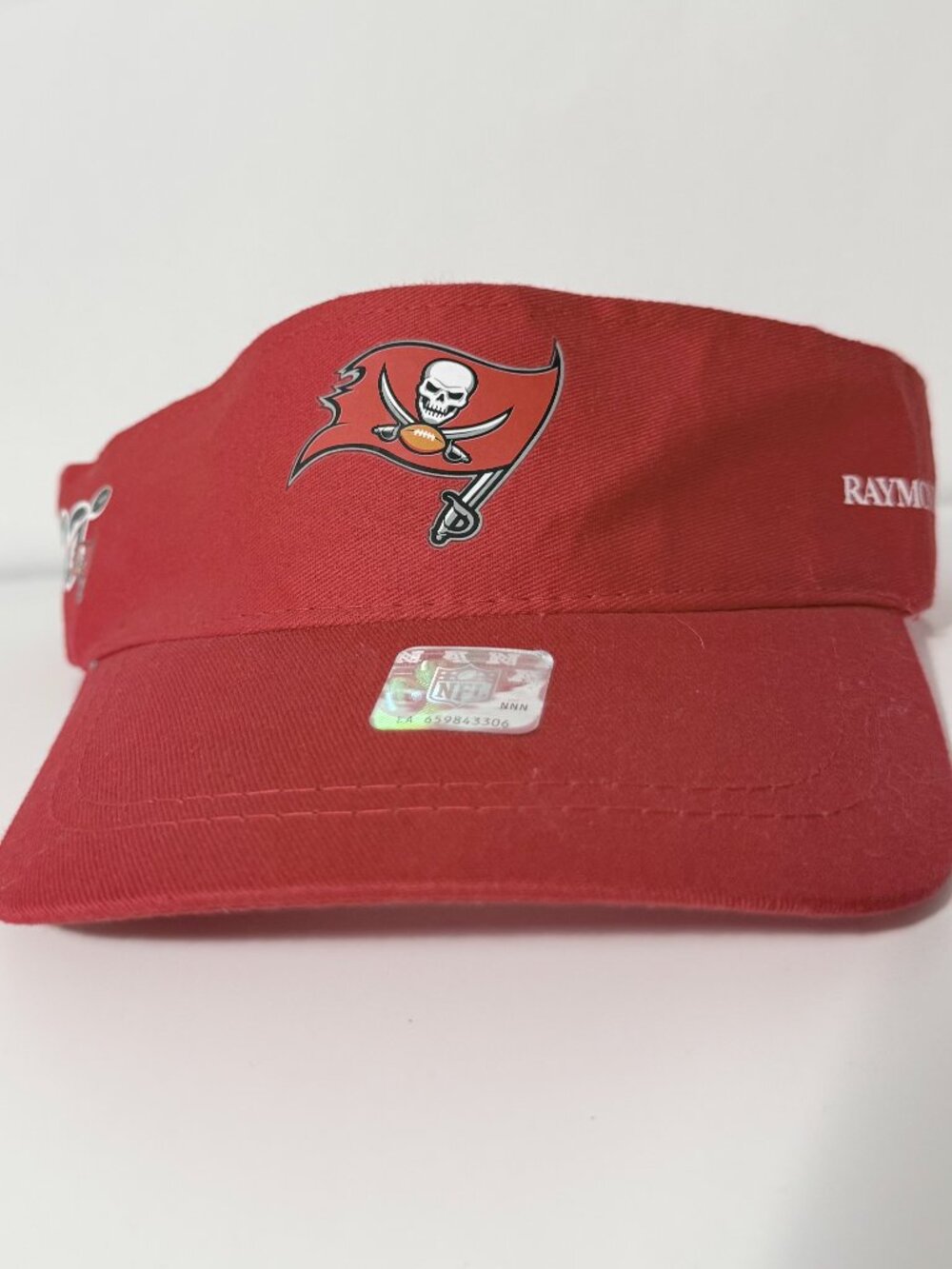 Tampa Bay Buccaneers Visor NFL 100 Season Raymond James Adjustable Red Cap